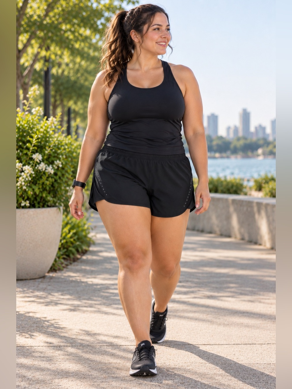 AVIA Women’s XXL 20 Black Running Athletic Shorts NWT Recycled Polyester